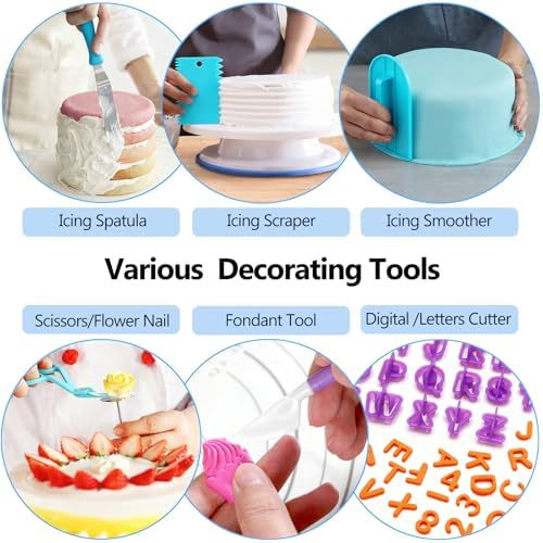 Makmeng 722pcs Cake Decorating Kit - Baking Supplies with Springform