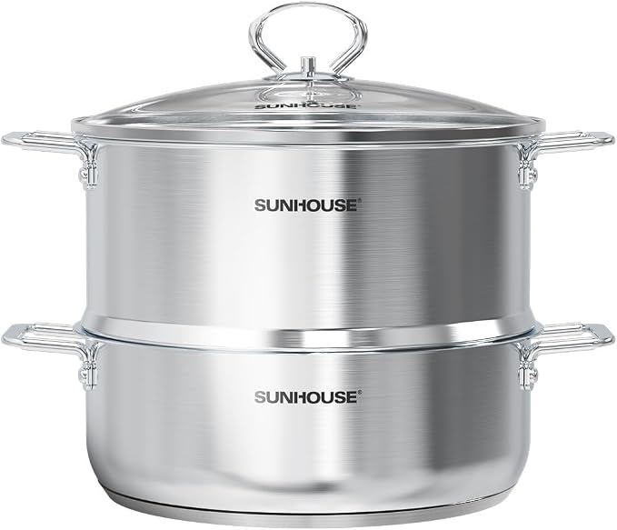 SUNHOUSE 2-Tier Stainless Steel Steamer Pot by SUNHOUSE