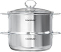 SUNHOUSE 2-Tier Stainless Steel Steamer Pot by SUNHOUSE
