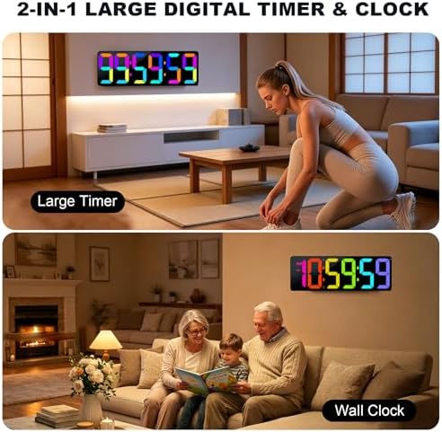 TXL 17.2" Bluetooth Digital Wall Clock with Countdown Timer