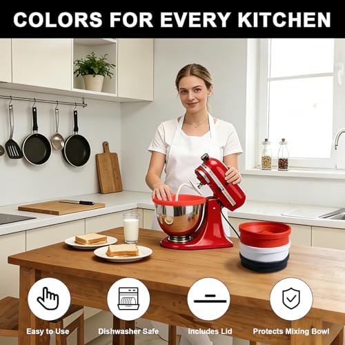 4.5 Qt Collapsible Kitchen Aid Silicone Mixer Mixing Bowl Liners with