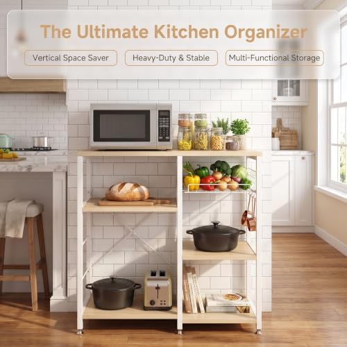 Microwave Stand, 4-Tier Kitchen Storage Rack