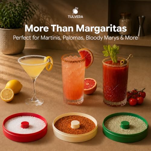 Margarita Salt Rimmer Set, Cocktail Glass Rimming Kit for Sugar, Bar