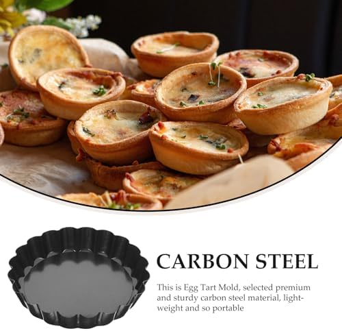 PRETYZOOM Mini Tart Pans with Removable Bottom 3.85 Inch Carbon Steel