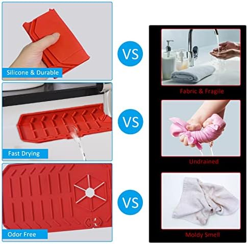 DIVIVID Silicone Faucet Handle Drip Catcher Tray, Faucet Mat for