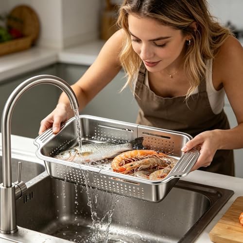 Expandable Strainer Over The Sink Expandable Colander Basket