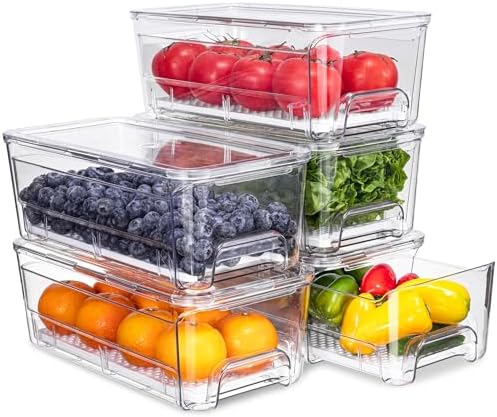 Pull-out Veggie Fridge Organizer Drawer, 5-Pack
