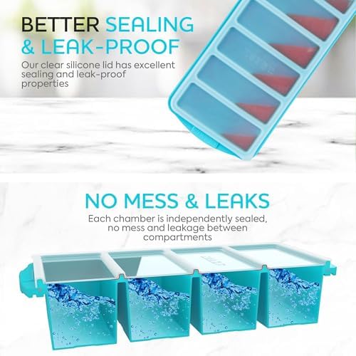 Silicone Freezer Tray With Lid-Soup Freezer Container molds-Large Ice