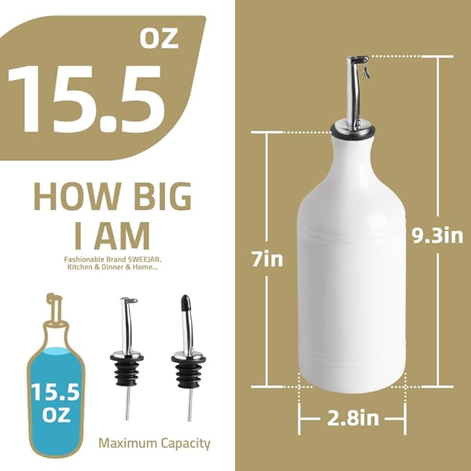 Sweejar Ceramic Olive Oil Dispenser Bottle - Image 6