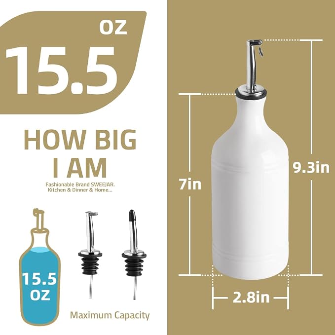 Sweejar Ceramic Olive Oil Dispenser Bottle - Image 6