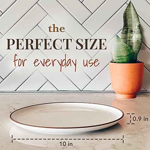 Mora Ceramic Dinner Plates Set of 6, 10 inch Dish Set - Microwave