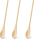 3 Pcs Wooden Spoons for Cooking, 12 Inches Long Handle Spoons for Mixing by Morgles