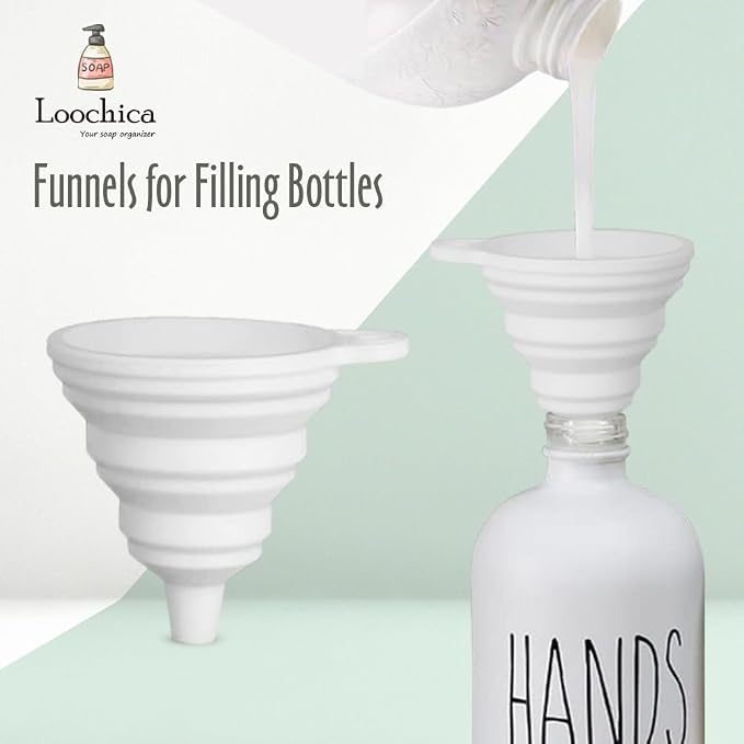 LOOCHICA 2 Pack Glass Soap Dispenser Set, Hand and Dish Glass Soap Dispensers - Image 5