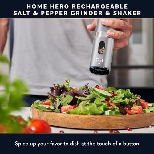 Home Hero Electric Salt and Pepper Grinder Set, 2 Pack