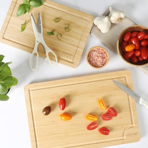 Gibson Home Forestview 2-Piece Bamboo Cutting Board Set – 15" & 12"