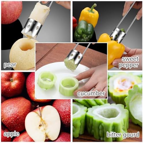 2PCS Red Bell Pepper Seed Corer, 2024 Upgraded Stainless Steel Fruite