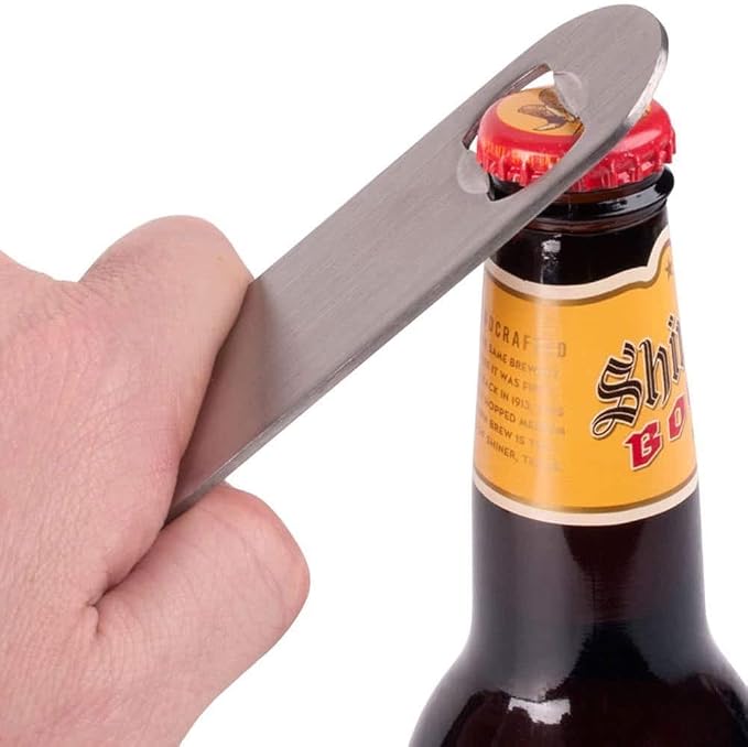 KISEER Heavy Duty Stainless Steel Flat Bottle Opener, 2 Pack Beer Bottle Opener - Image 2