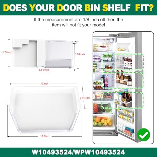 [2 PACK] Upgraded WPW10493524 W10493524 Refrigerator Door Bin