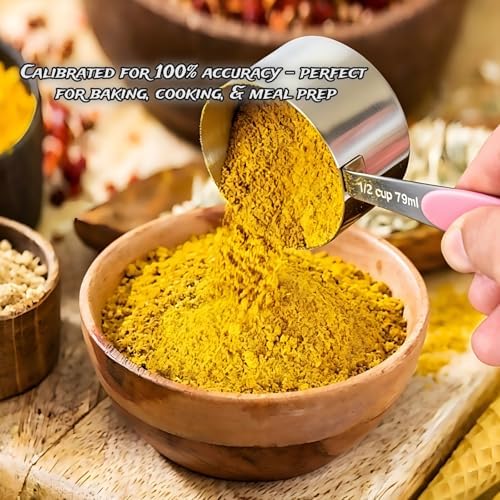 Stainless Steel Measuring Cups and Spoons Set for Home Bakers & Cooks