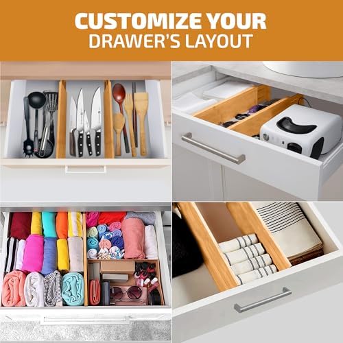 6-Pack Drawer Dividers 6-Inch High Dresser Drawer Organizer 11.5 to