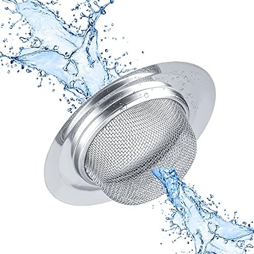 2Pcs Kitchen Sink Strainer, Stainless Steel Mesh Sink Drain Cover