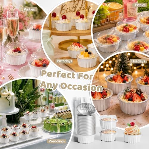 Mini Cake Pans with Lids, Mini Aluminum Foil Cupcake Baking Cups