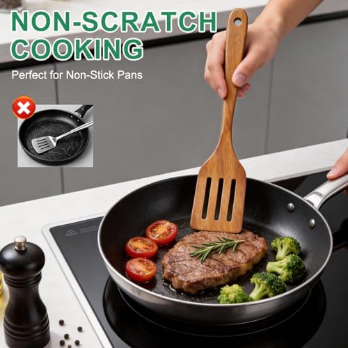 Acacia Wood Cooking Utensil Set with Spatula