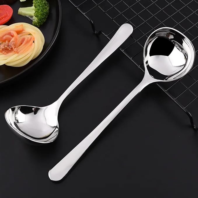2pcs Soup Serving Ladle Small Soup Spoon Stainless Steel Gravy Soup Spoon - Image 5