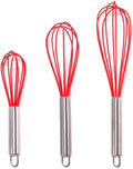 Silicone Whisk set of 3, 8+10+12in Kitchen Balloon Wire Whisks, Hand Egg Mixer by lelasety