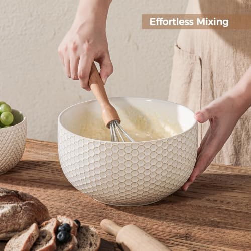 Ceramic Mixing Bowls Set of 4, Nesting Bowls for Kitchen