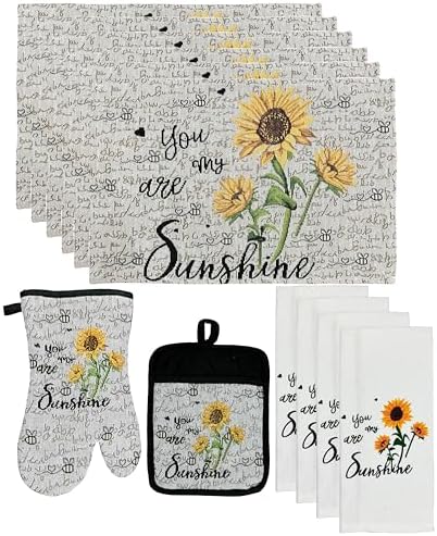 Sunflower Kitchen Tapestry Set w/You are My Sunshine Design, Includes