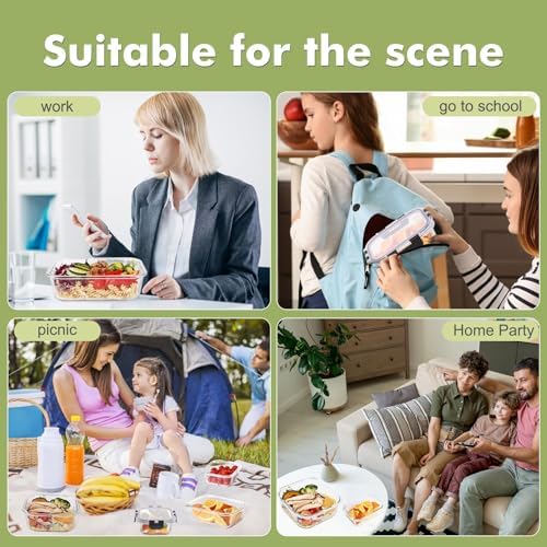 Liuruiyu 8 Pack Glass Food Storage Containers with Lids