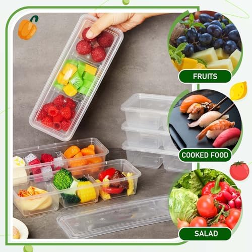 Hushee 10 Pack 17 oz Small Meal Prep Containers Snack Boxes, Clear