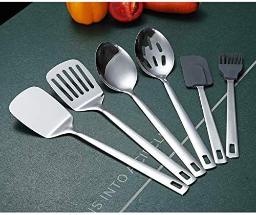 Cooking Spoon, Berglander 6 Pieces Spatula Set Stainless Steel, Metal
