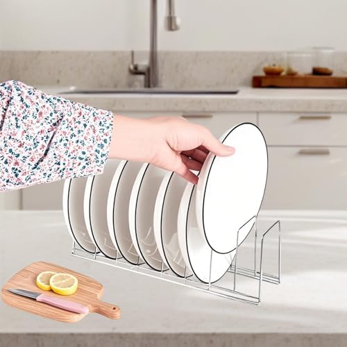 2 Pcs Pot Lid holders, Stainless Steel Dish Plate Rack for Pots & Pans