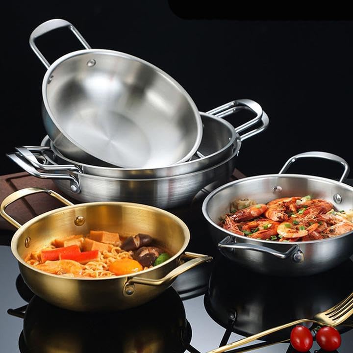 Paella Pan Cooking Pan Skillet Pan Stainless Steel 9.4 Inches for