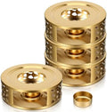 4 Pcs Gold Stainless Steel Tea Warmer Teapot with Tealight Holder Tea