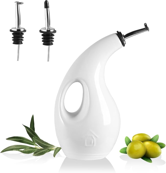 Sweejar Ceramic Olive Oil Dispenser Bottle, 24 Oz Opaque Cruet Protects EVOO by Sweejarco1949