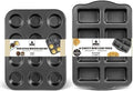 HONGBAKE Nonstick Muffin Pan 12 Cup and Mini Loaf Pans 8 Cavity
