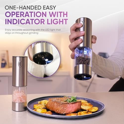 Rechargeable Automatic Salt & Pepper Grinder Set of 2