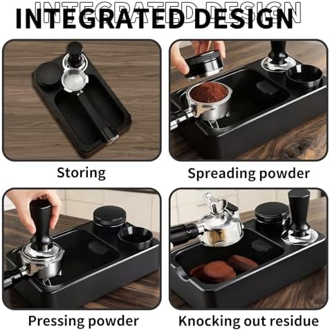 Multifunctional Espresso Tamping Station Accessories Black Café knock