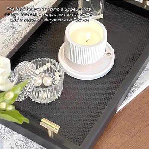 Modern Elegant Wood Serving Tray, Rectangle Decorative Tray Coffee