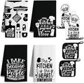 8 Pcs Farmhouse Kitchen Decor Accessories Set 4 Black White Kitchen