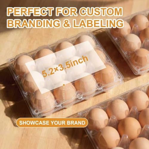100 Pack 12-Count Plastic Egg Cartons