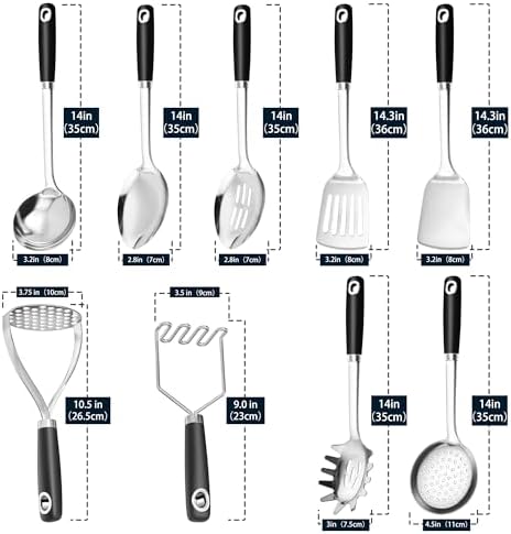 9-Piece 18/0 Stainless Steel Cooking Utensil Set