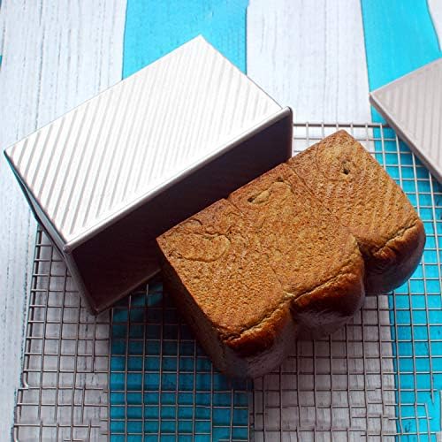 CHEFMADE Pullman Loaf Pan with Lid, 1Lb Dough Capacity Non-Stick