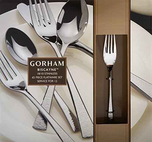 Gorham 871430 Biscayne 65-Piece Stainless Flatware Set, Silver