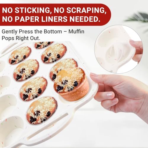 Silicone Mini Muffin Pans for Baking 24 Cup with Steel Frame