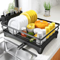 SNTD Dish Drying Rack, 11.8" W x 16.7" L, Black