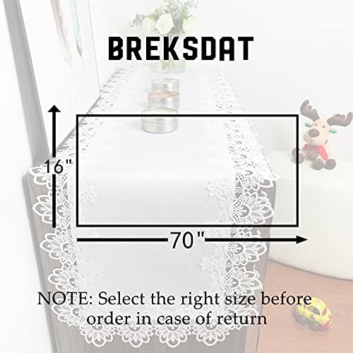 Lace Tablecloth Rectangle Fabric Washable Off White 16x70inch